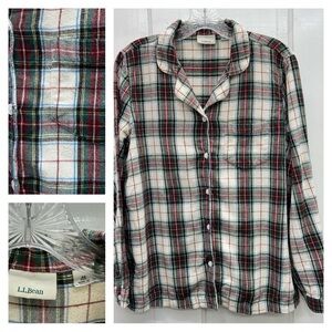 L.L. Bean long sleeve plaid flannel shirt women's medium‎ regular scotch plaid